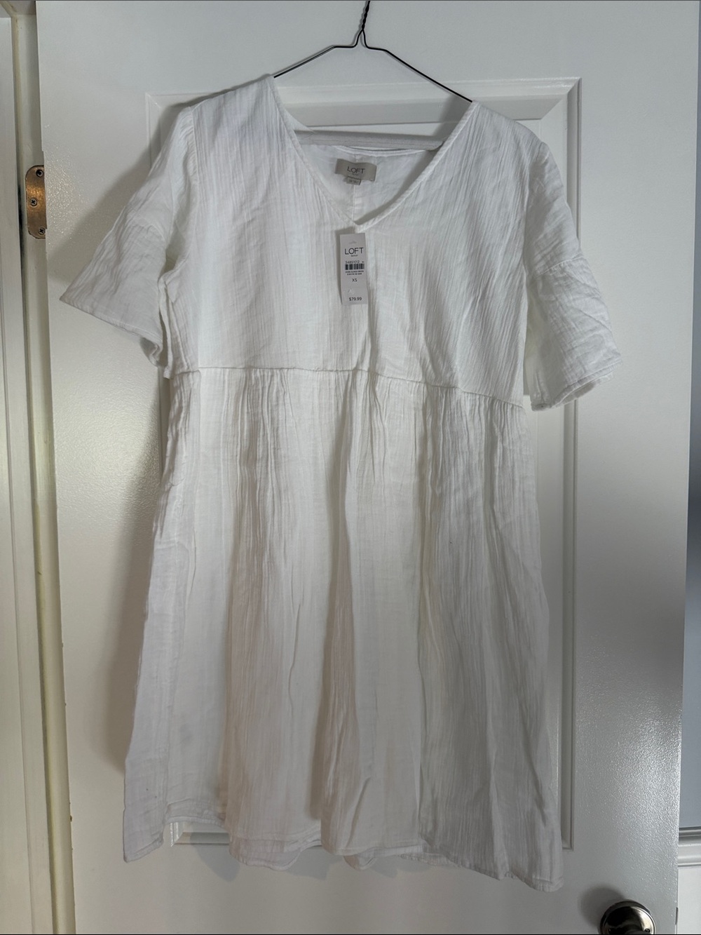 LOFT White Cotton Mini Dress